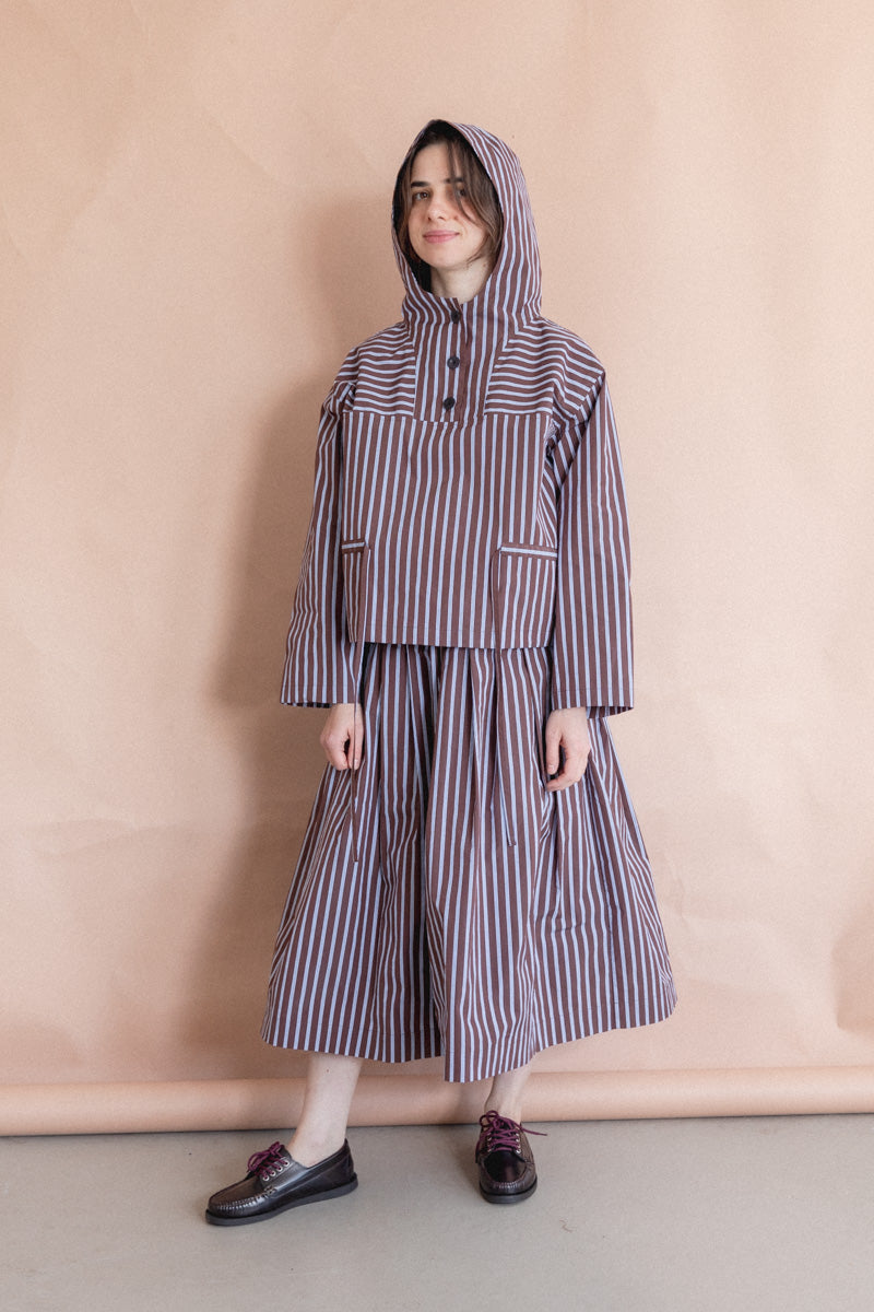 SHORT ANORAK IN TAFFETA STRIPE