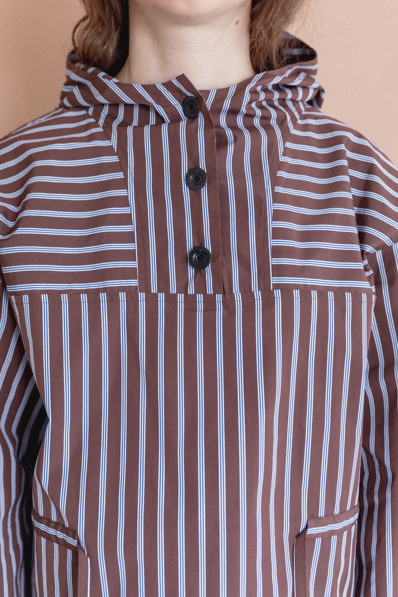 SHORT ANORAK IN TAFFETA STRIPE