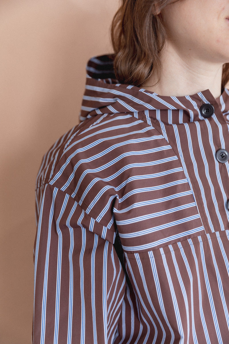 SHORT ANORAK IN TAFFETA STRIPE