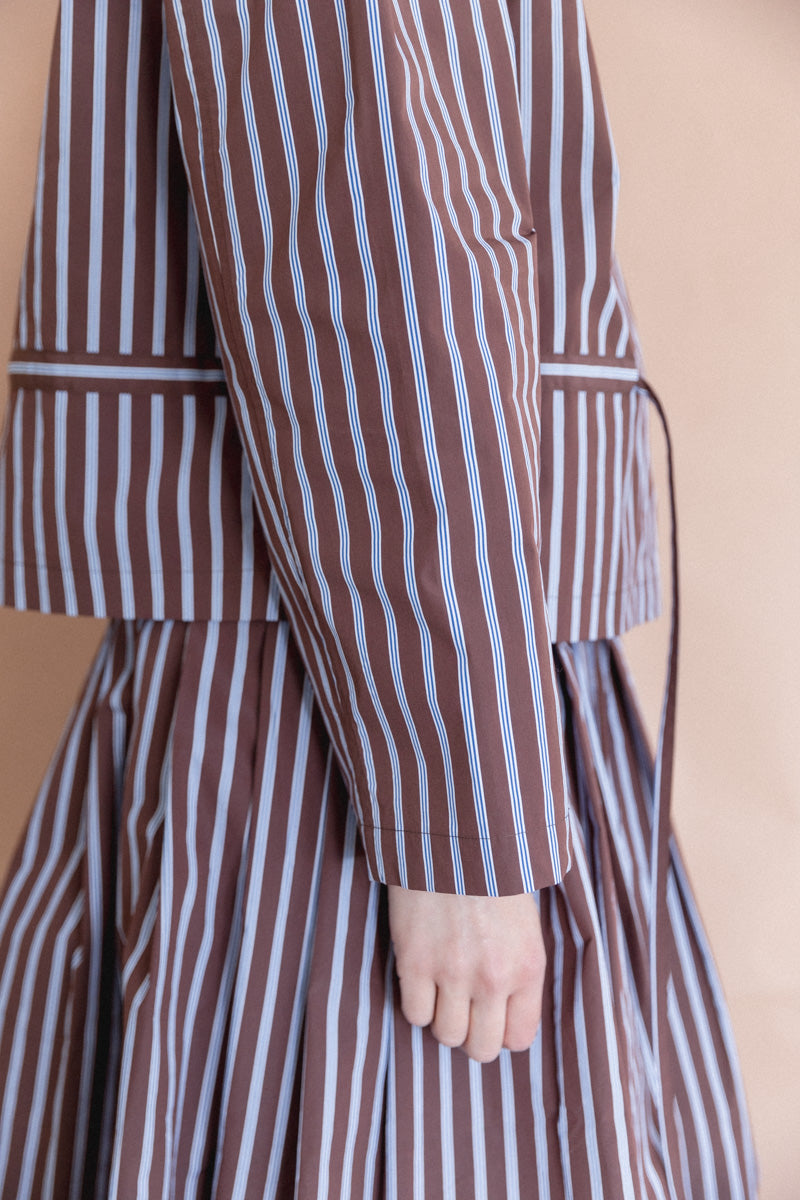 SHORT ANORAK IN TAFFETA STRIPE