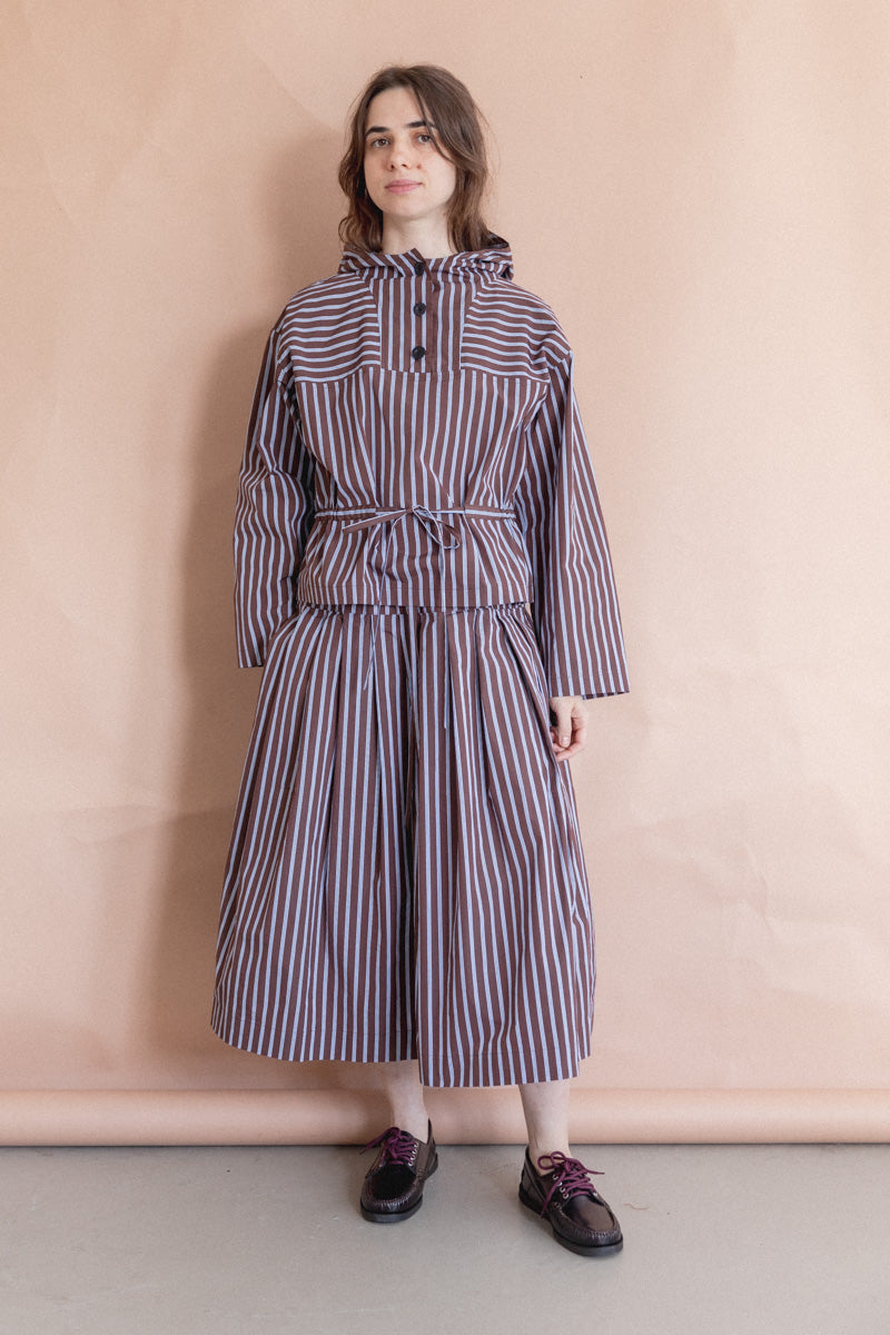 SHORT ANORAK IN TAFFETA STRIPE