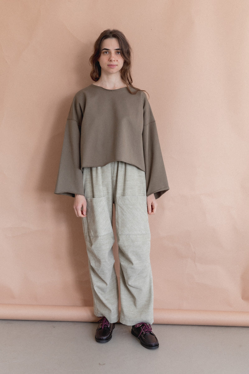 OVERSIZED TOP IN DARK KHAKI