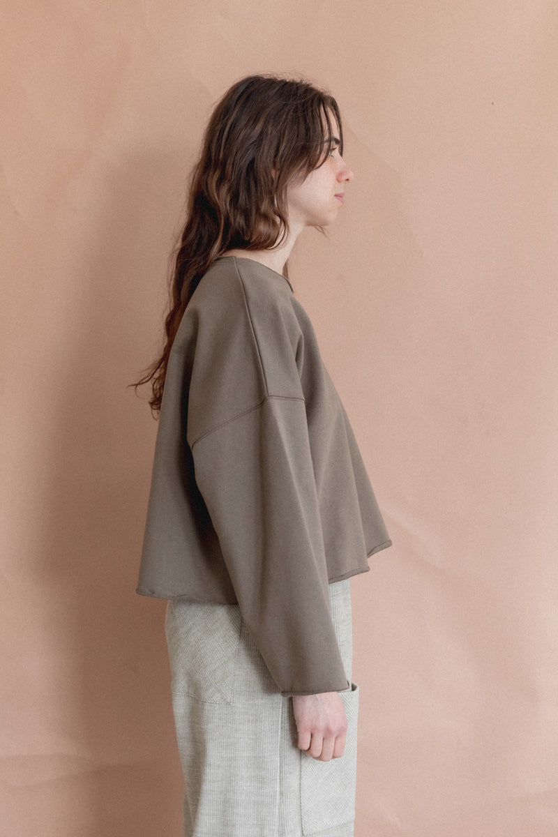 OVERSIZED TOP IN DARK KHAKI