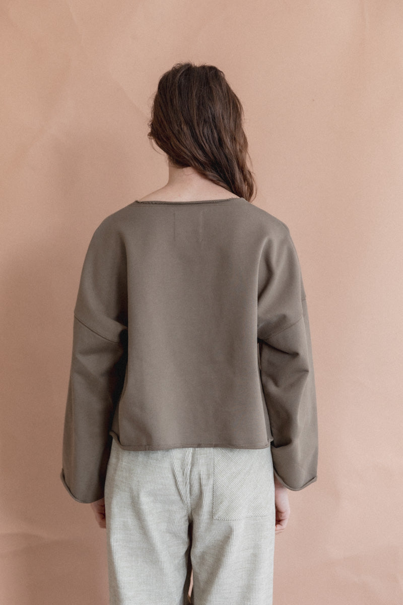 OVERSIZED TOP IN DARK KHAKI