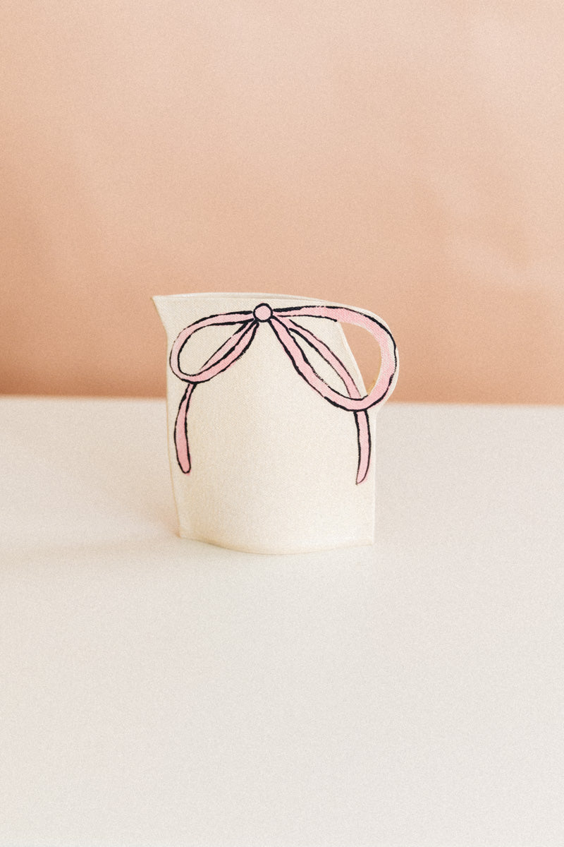 VASE WITH YELLOW AND PINK BOW