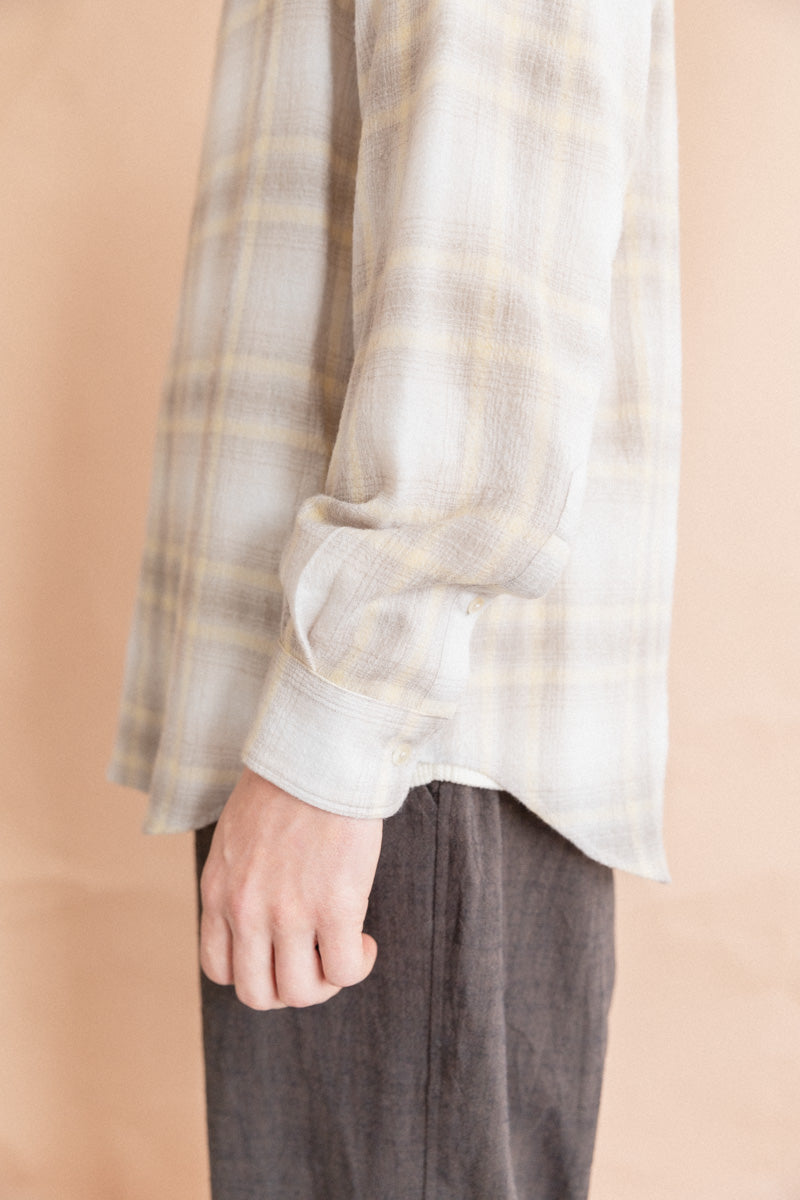 AIRY WOOL SHIRT IN YELLOW GRAY CHECK