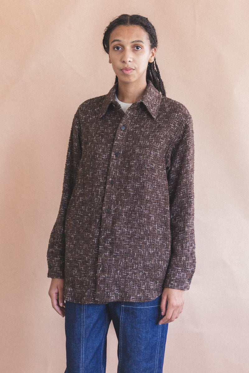 HOMESPUN DARK BROWN TWEED SHIRT