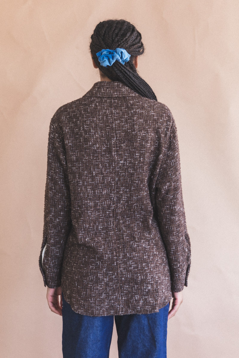 HOMESPUN DARK BROWN TWEED SHIRT