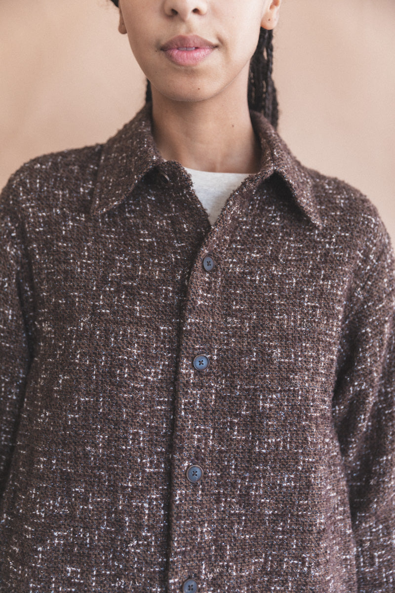 HOMESPUN DARK BROWN TWEED SHIRT