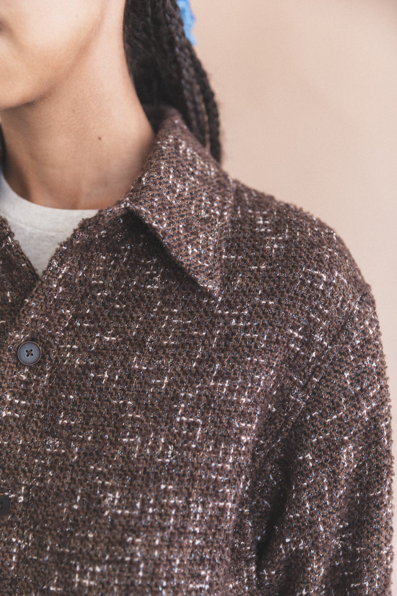 HOMESPUN DARK BROWN TWEED SHIRT