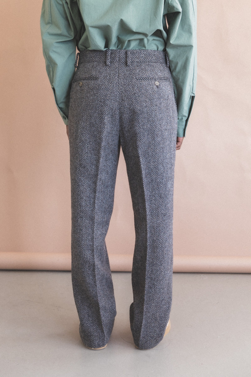 LAMA SHETLAND WOOL TWEED SLACKS