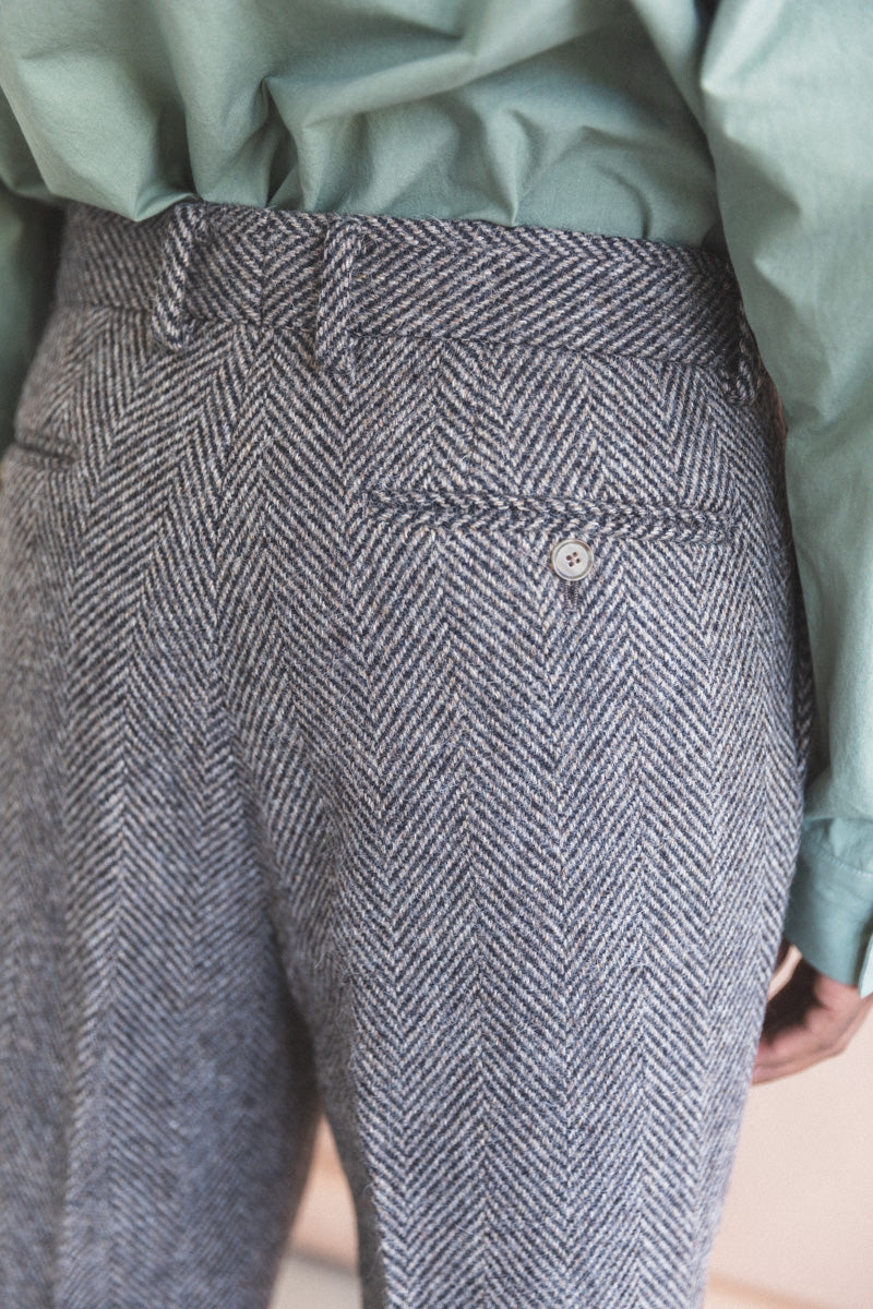 LAMA SHETLAND WOOL TWEED SLACKS