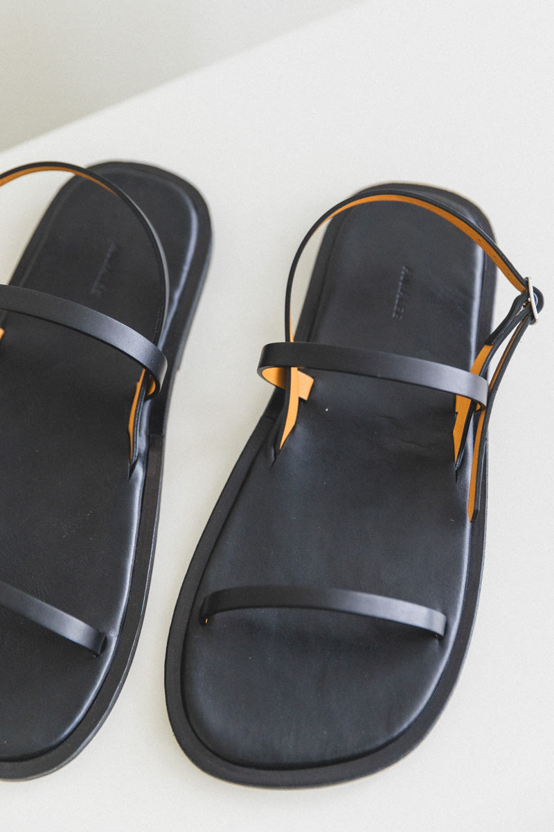 MEN'S LEATHER SANDALS IN BLACK