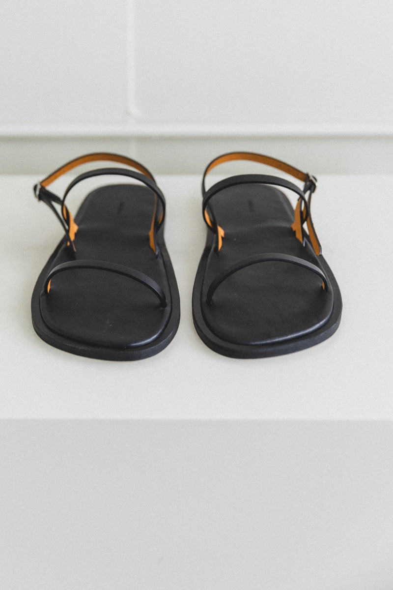 MEN'S LEATHER SANDALS IN BLACK