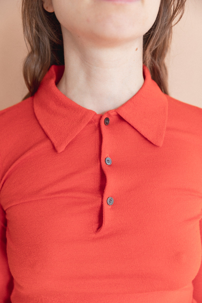 WOOL AMUNZEN POLO IN RED