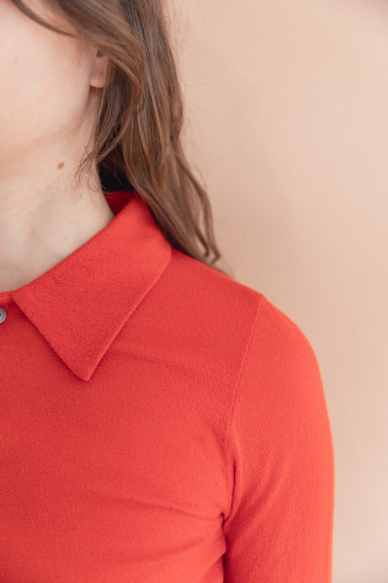 WOOL AMUNZEN POLO IN RED