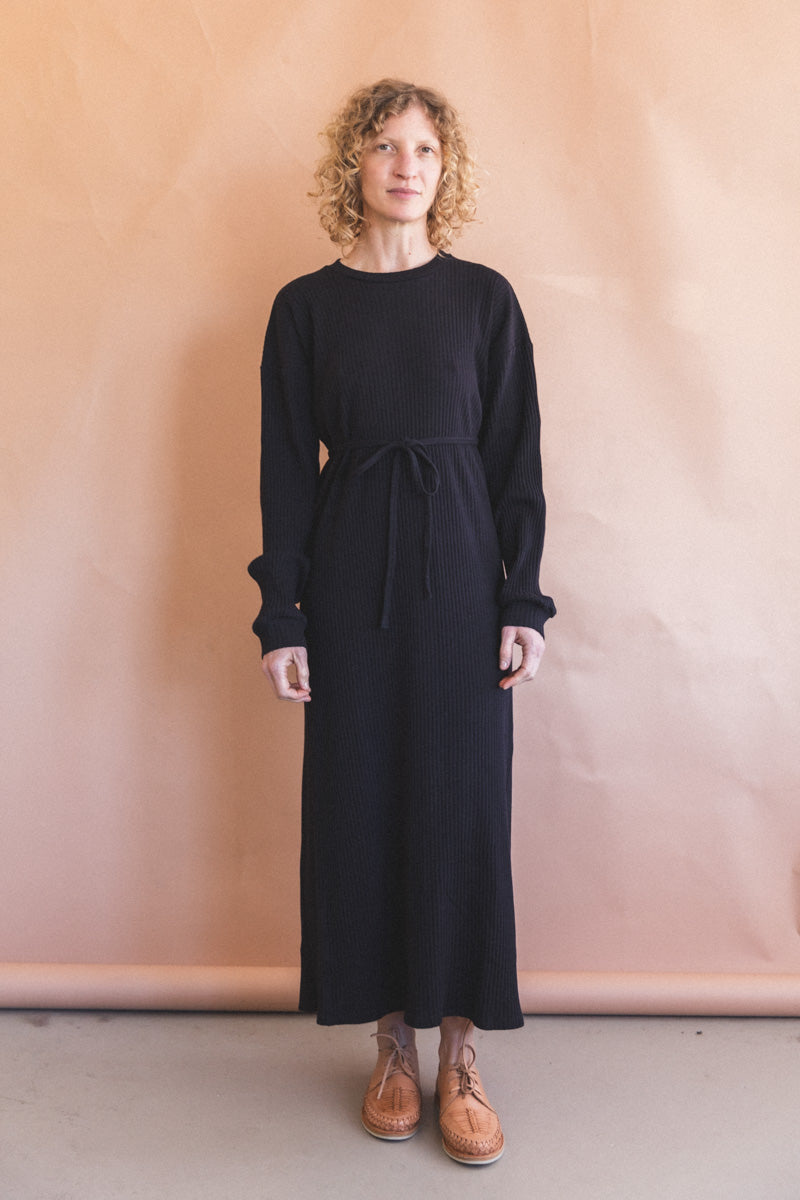 SHAW LONG SLEEVE KAFTAN IN BLACK