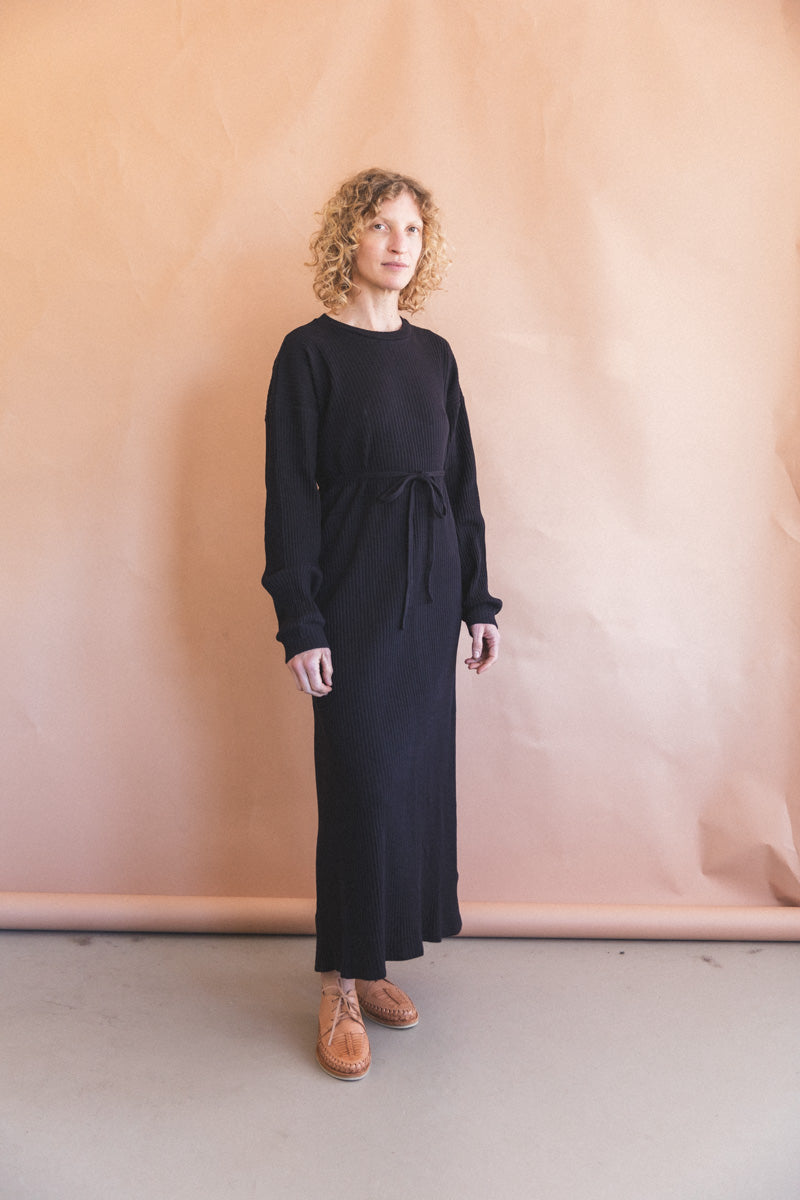 SHAW LONG SLEEVE KAFTAN IN BLACK