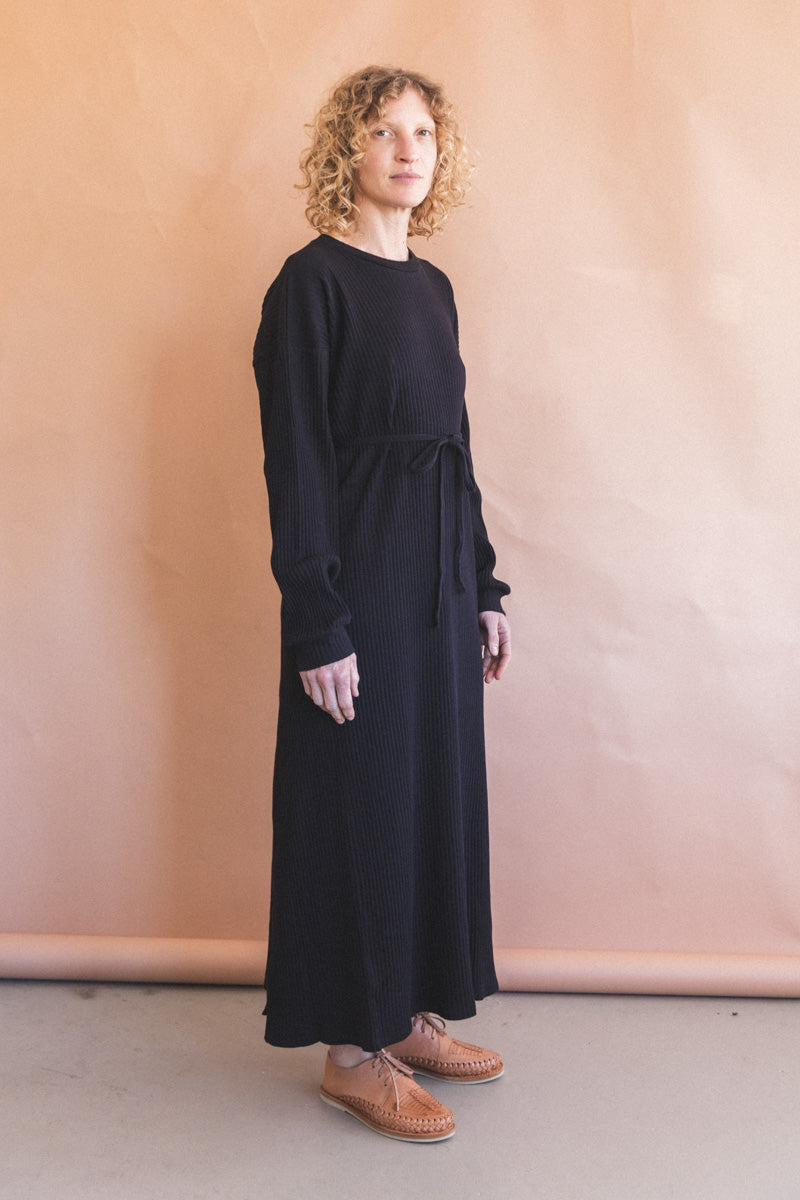 SHAW LONG SLEEVE KAFTAN IN BLACK