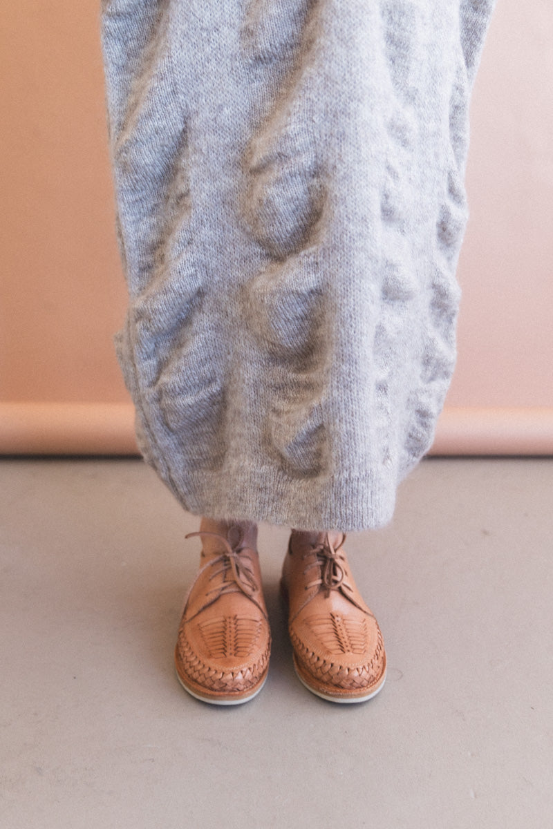 WATERFALL SWEATER DRESS IN NATURAL