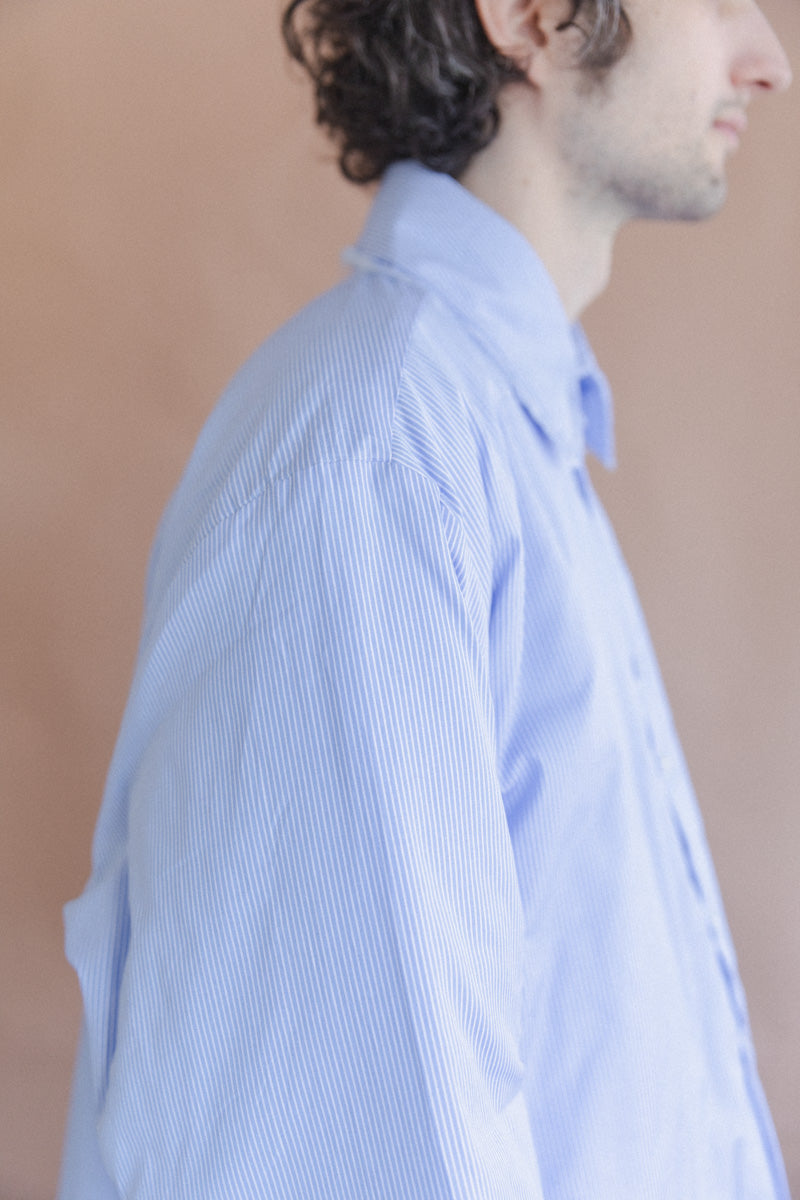 PADDED SHIRT IN STRIPED COTTON