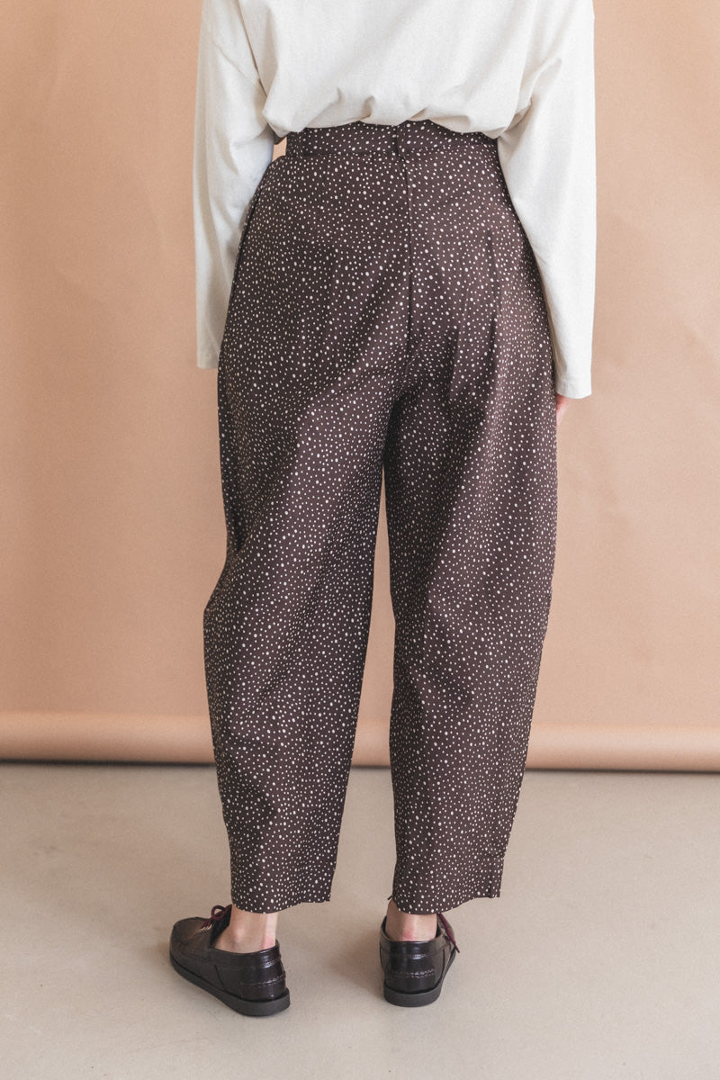 BRADY TROUSER IN CHOCOLATE DOT