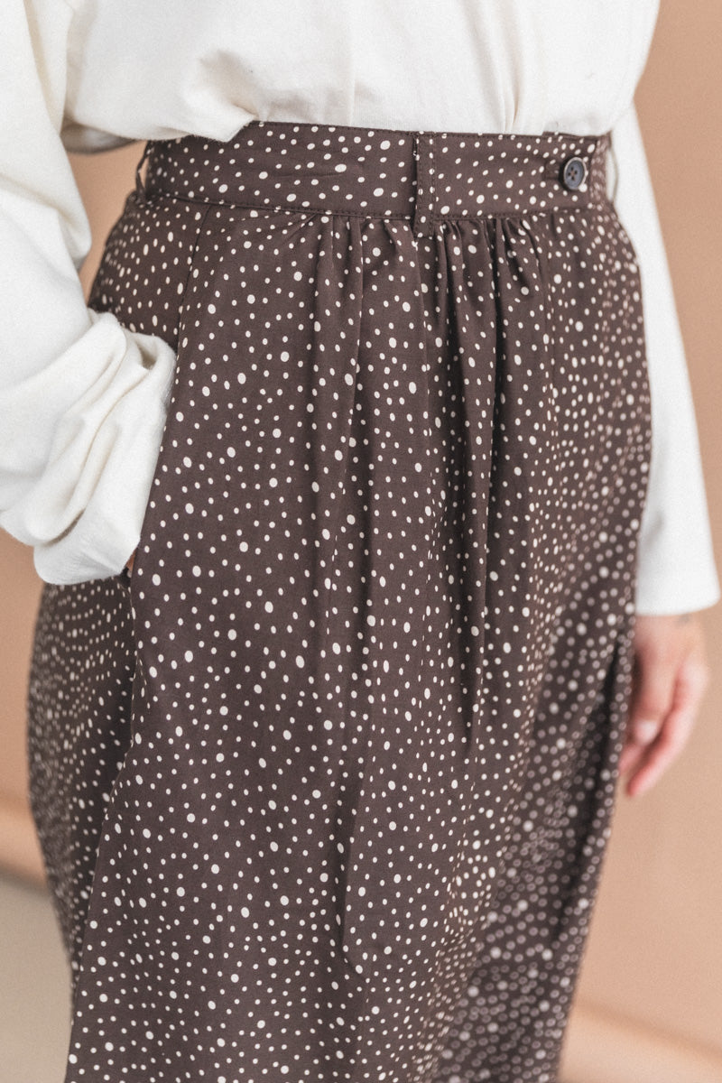 BRADY TROUSER IN CHOCOLATE DOT