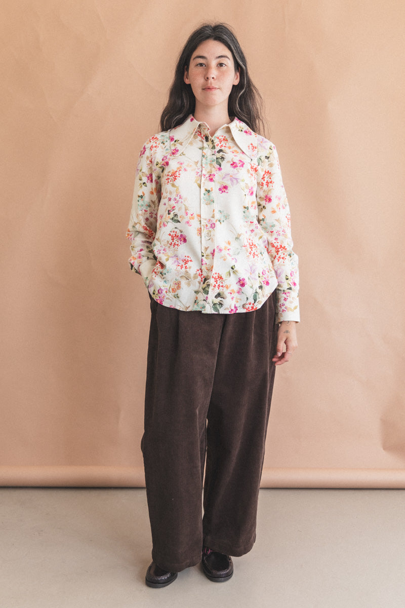 COOPER SHIRT IN FLORAL PRINT RAW SILK