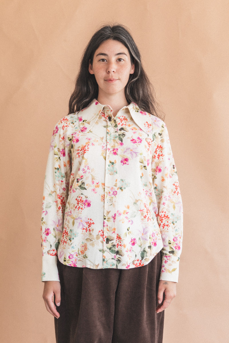 COOPER SHIRT IN FLORAL PRINT RAW SILK