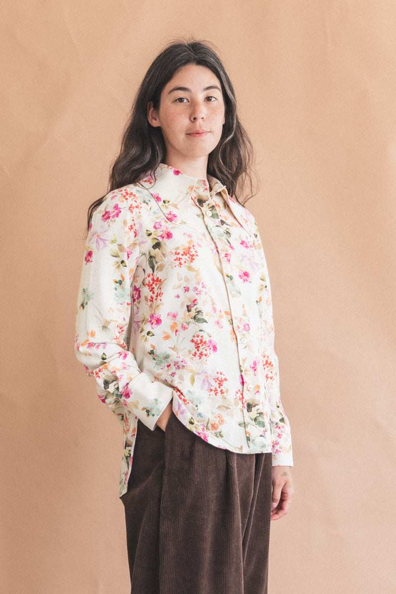 COOPER SHIRT IN FLORAL PRINT RAW SILK