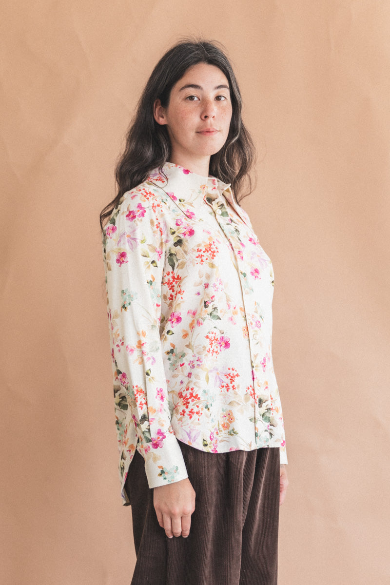 COOPER SHIRT IN FLORAL PRINT RAW SILK