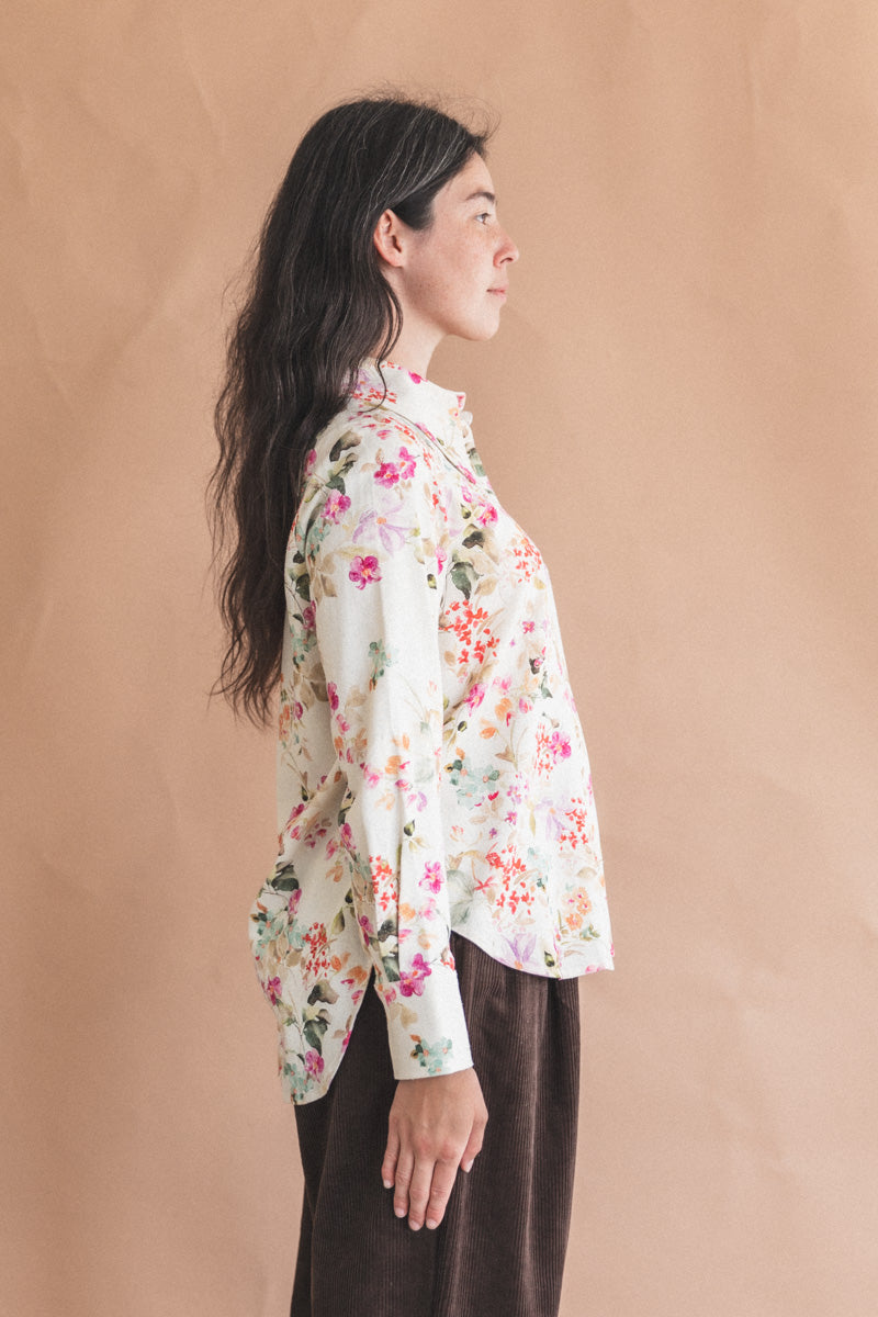 COOPER SHIRT IN FLORAL PRINT RAW SILK