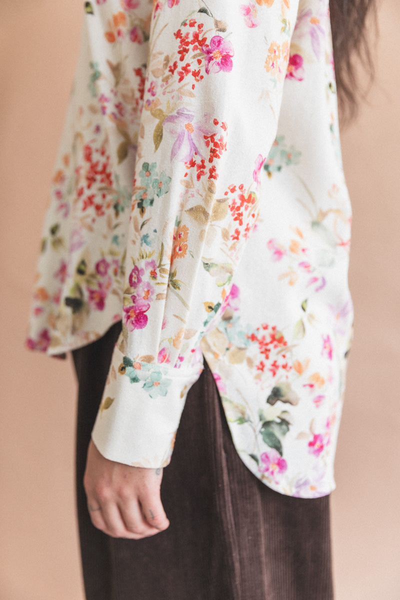 COOPER SHIRT IN FLORAL PRINT RAW SILK