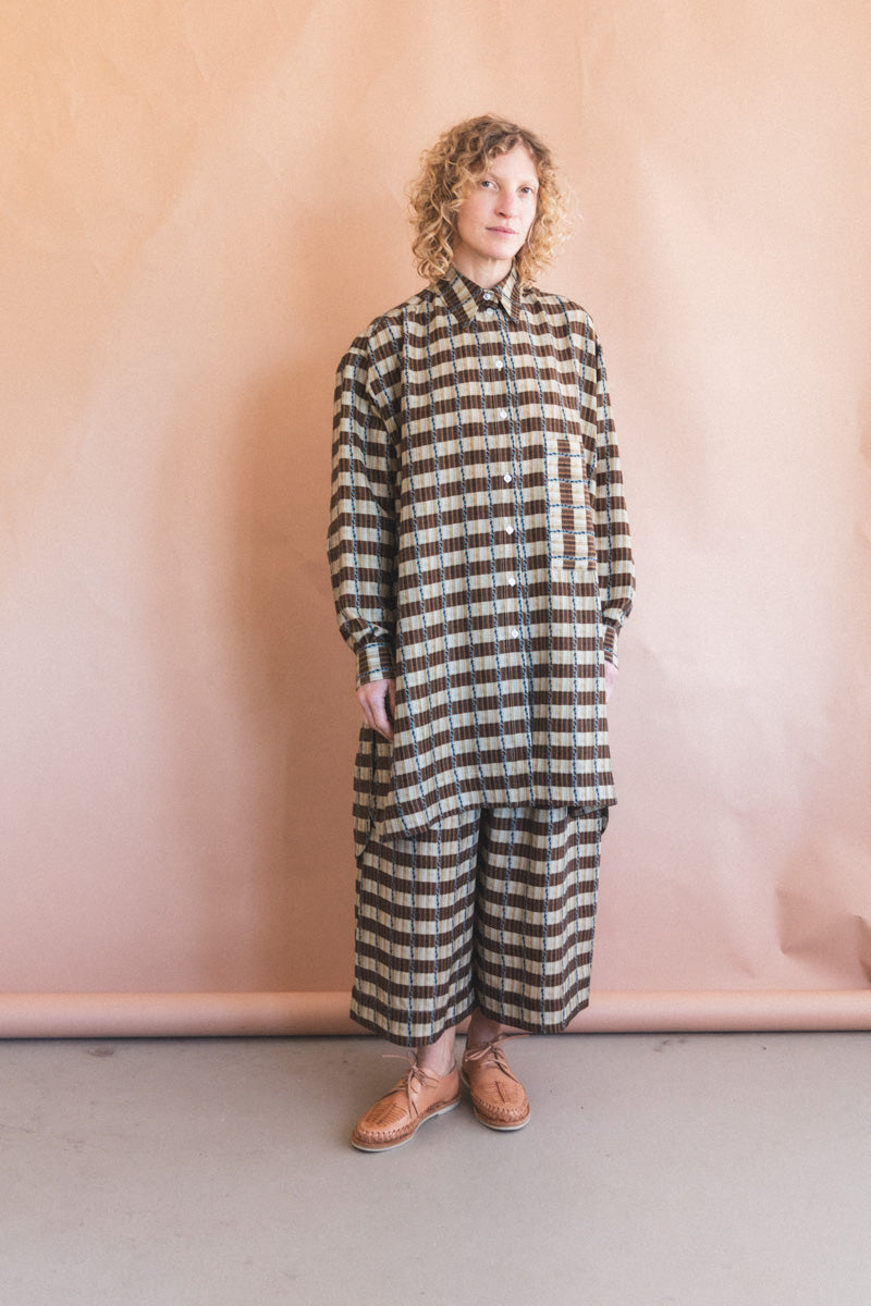 BIG SHIRT IN PLAID SAND WASHED SILK