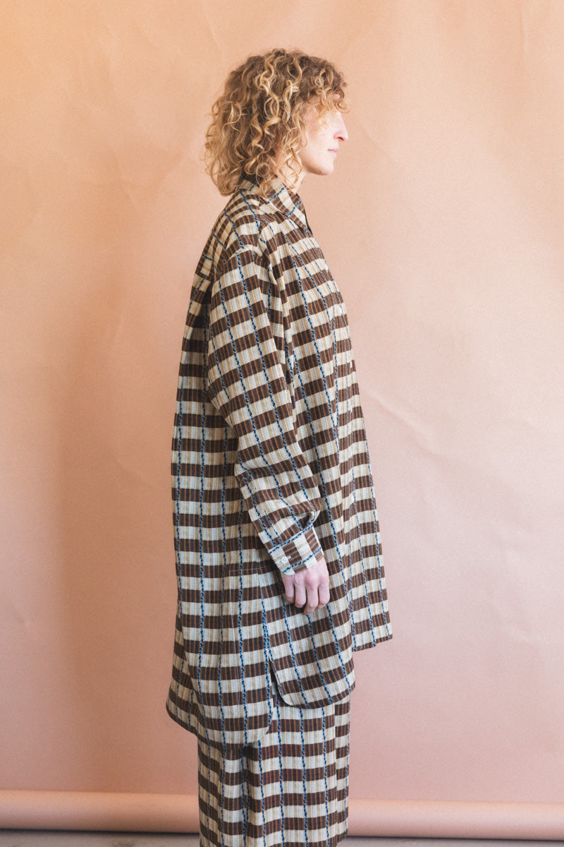 BIG SHIRT IN PLAID SAND WASHED SILK