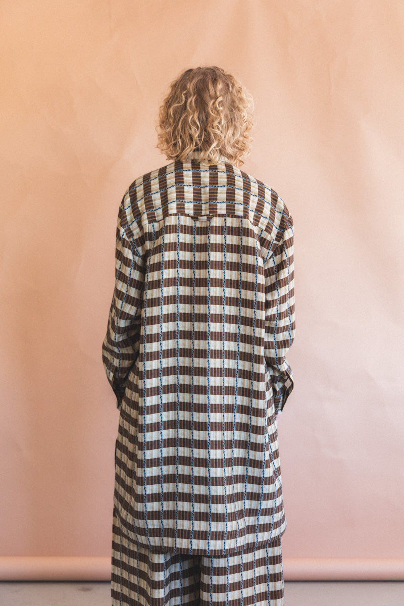 BIG SHIRT IN PLAID SAND WASHED SILK