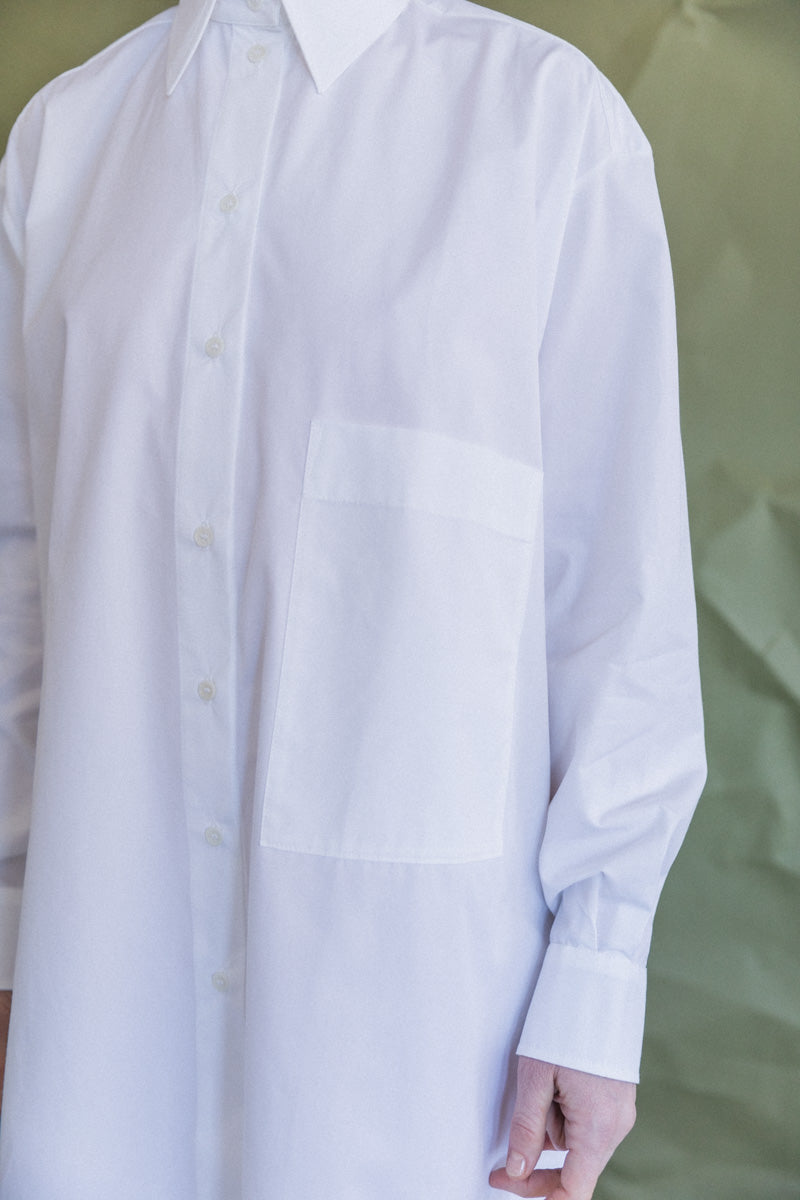 BIG SHIRT IN WHITE PORTUGUESE COTTON POPLIN