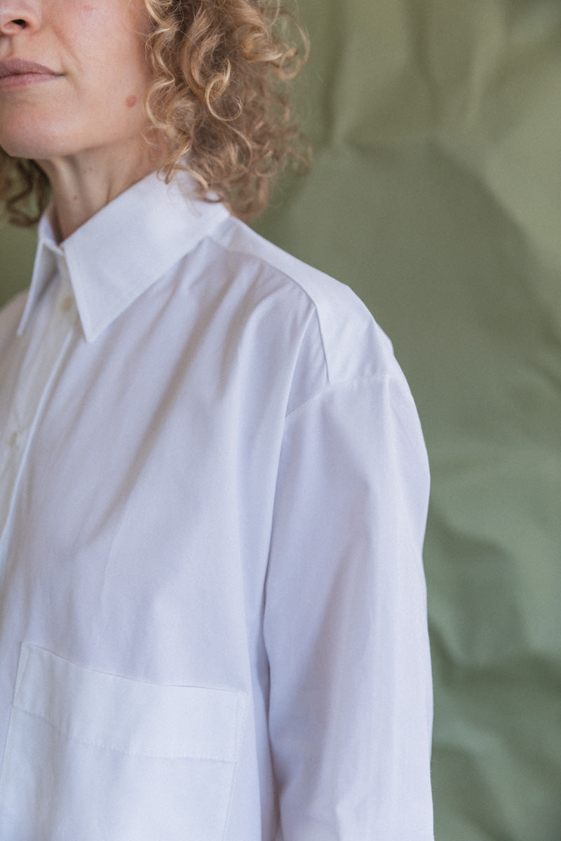 BIG SHIRT IN WHITE PORTUGUESE COTTON POPLIN