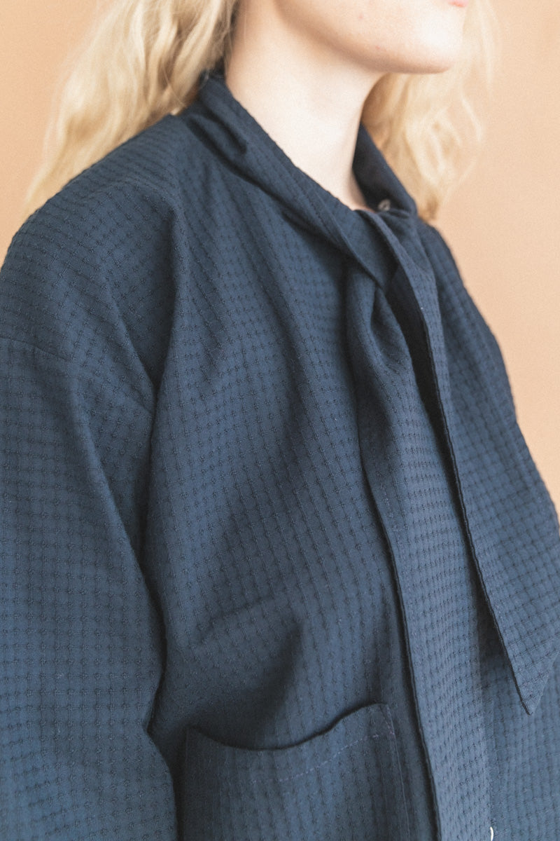 DOROTHY SHIRT IN DARK NAVY JAPANESE WAFFLE