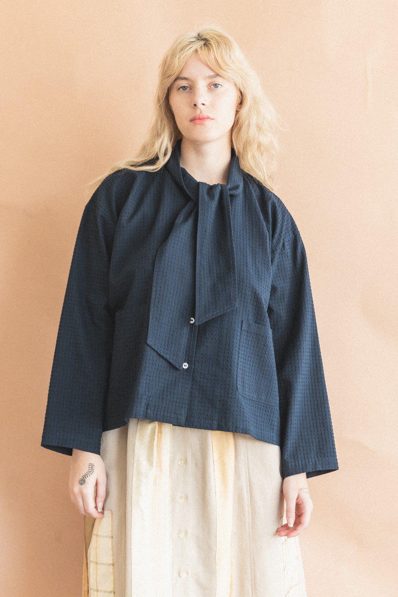 DOROTHY SHIRT IN DARK NAVY JAPANESE WAFFLE