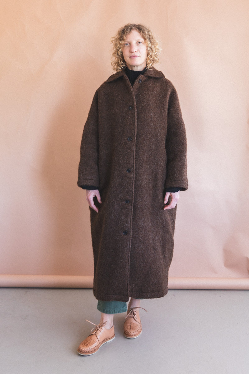 FARO COAT IN PORTUGUESE LONG HAIR WOOL