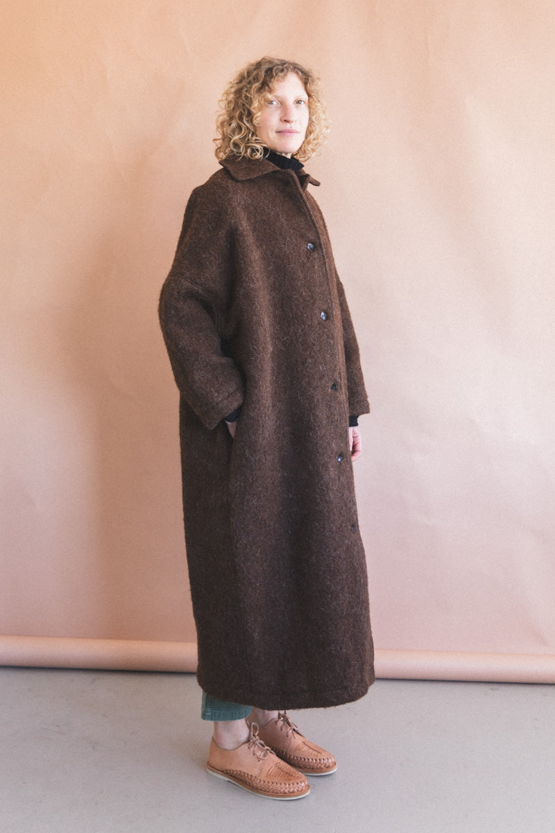 FARO COAT IN PORTUGUESE LONG HAIR WOOL