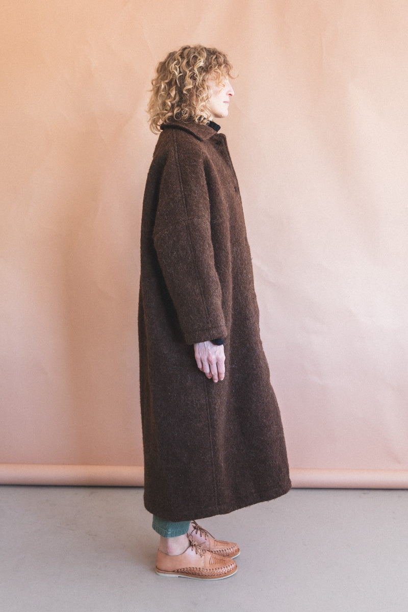 FARO COAT IN PORTUGUESE LONG HAIR WOOL