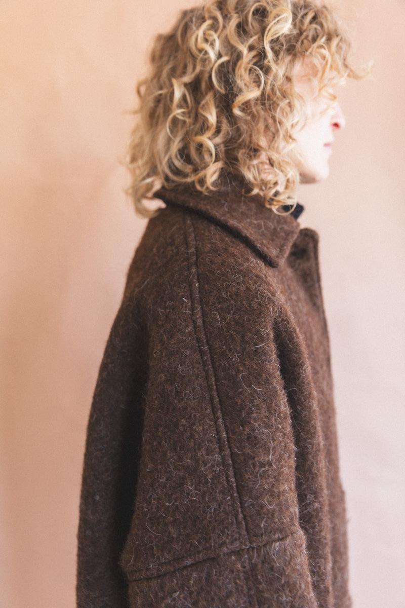 FARO COAT IN PORTUGUESE LONG HAIR WOOL