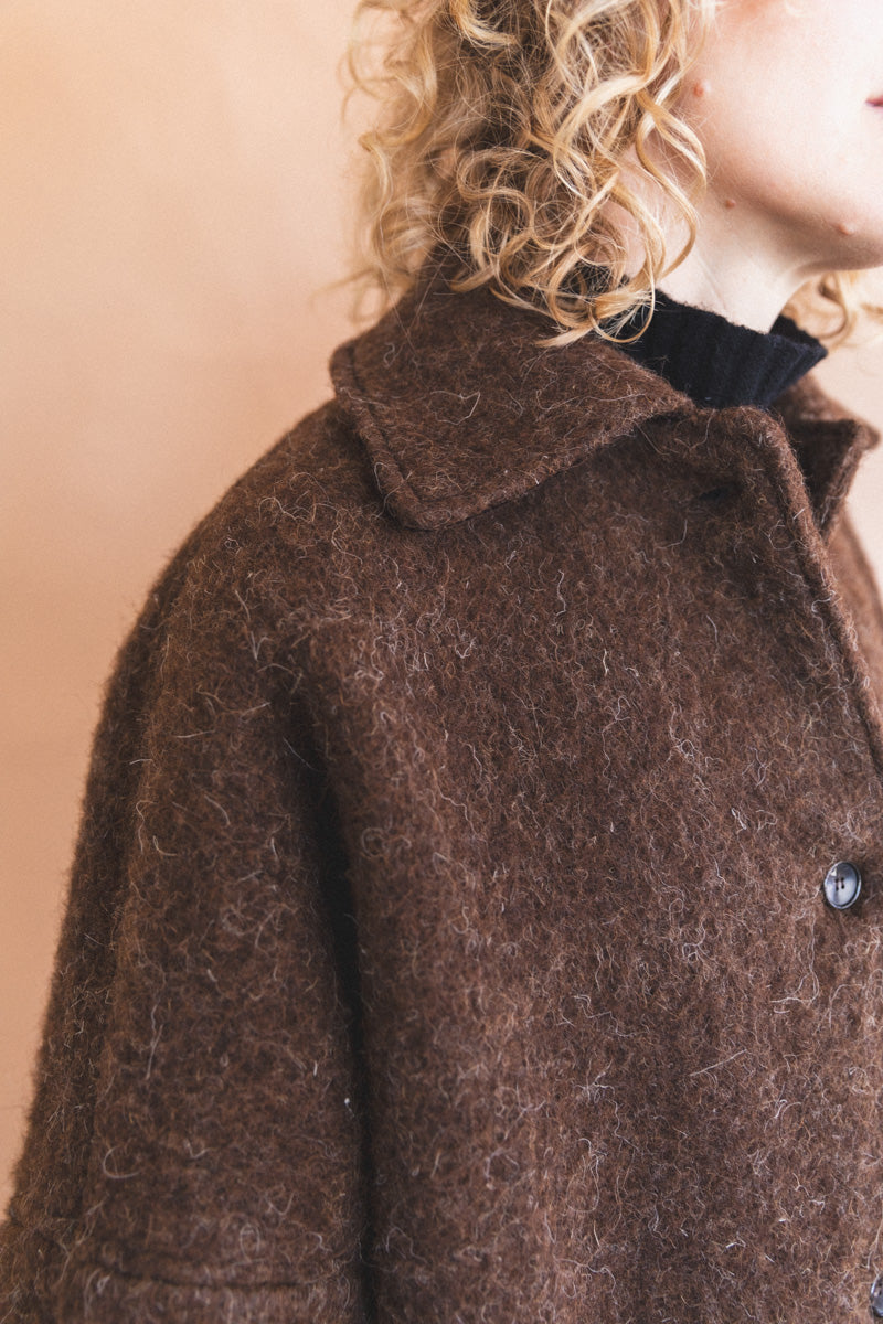 FARO COAT IN PORTUGUESE LONG HAIR WOOL