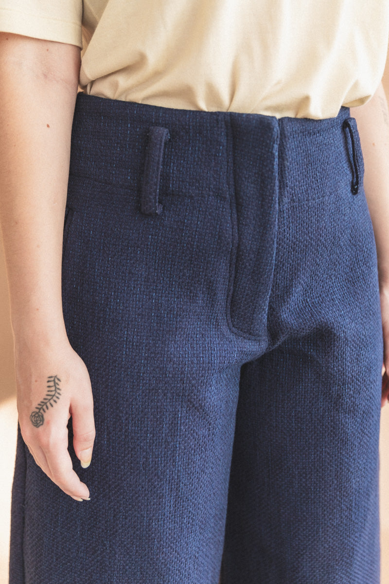 GRACE TROUSER IN INDIGO JAPANESE SASHIKO STITCH