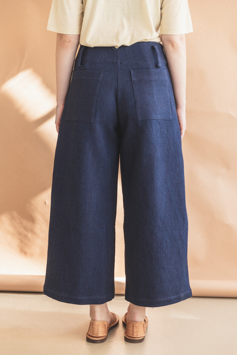 GRACE TROUSER IN INDIGO JAPANESE SASHIKO STITCH