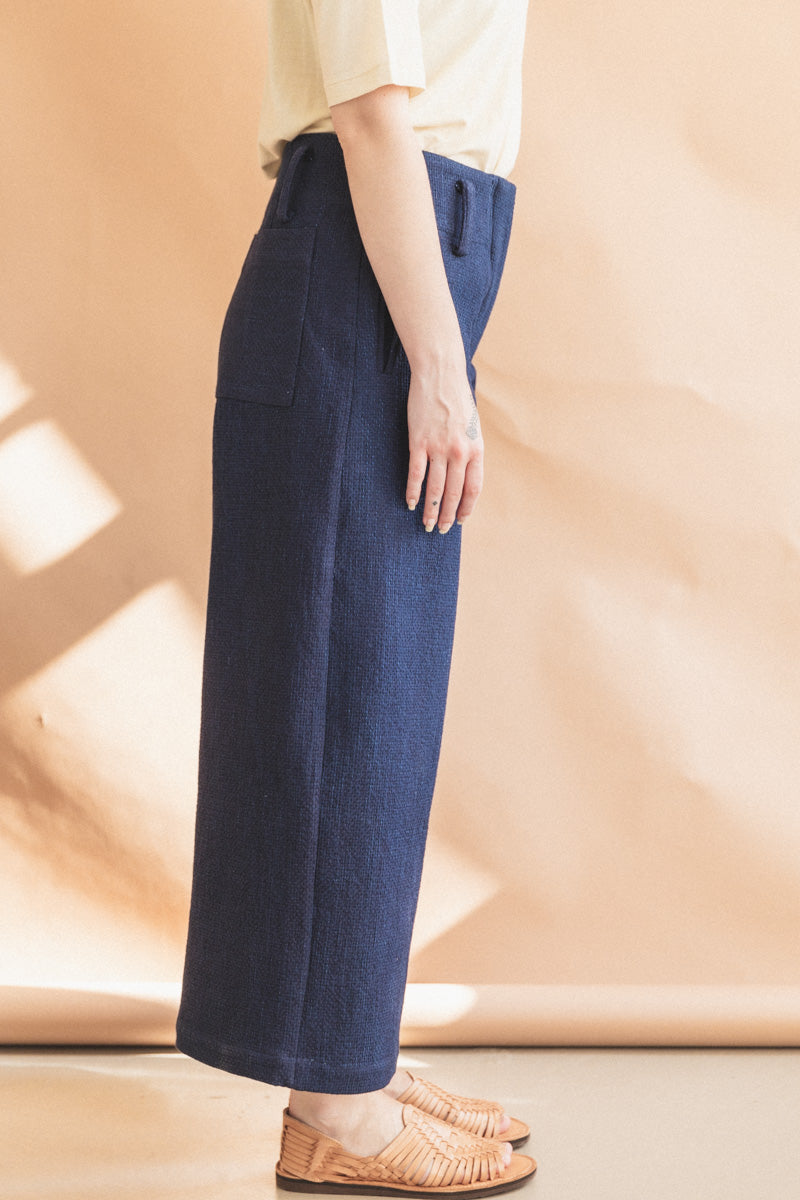 GRACE TROUSER IN INDIGO JAPANESE SASHIKO STITCH