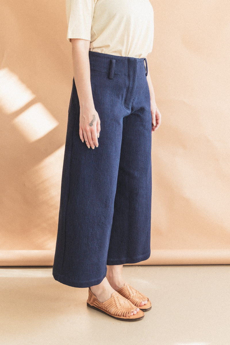 GRACE TROUSER IN INDIGO JAPANESE SASHIKO STITCH