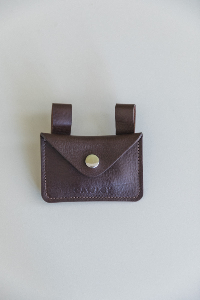 BELT WALLET IN CHOCOLATE LEATHER